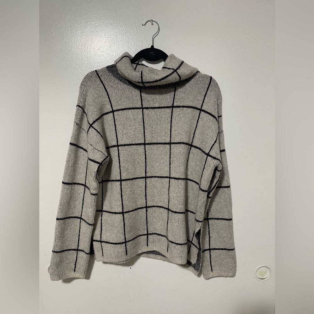 Madewell windowpane turtleneck sweater size M